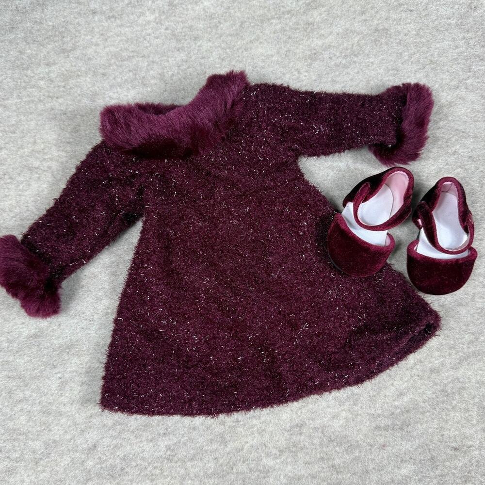 American Girl Garnet Holiday Outfit Dress & Shoes